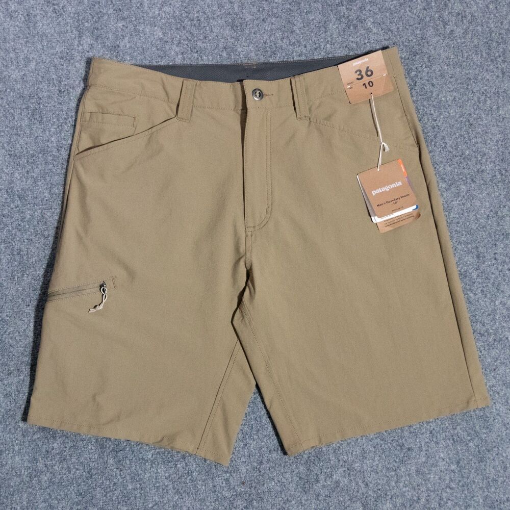 NWT Patagonia Quandary Shorts Men's 36 Tan Zip Pocket Stretch Hiking Lightweight